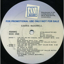Carrie McDowell Uh Uh, No No Casual Sex VINYL 12" USED