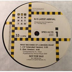 R.J.'s Latest Arrival What Becomes Of A Broken Heart USED VINYL 12INCH PROMO
