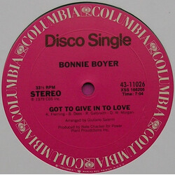 Bonnie Boyer Got To Give In To Love / Never, Never VINYL 12" USED