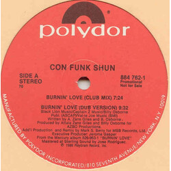 Con Funk Shun Burnin' Love USED VINYL 12INCH 33 S RPM PROMO SINGLE