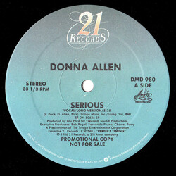 Donna Allen Serious USED VINYL 12INCH SINGLE 33 S RPM PROMO