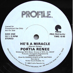 Portia Renee He's A Miracle USED VINYL 12INCH 33 S RPM SINGLE PROMO STEREO