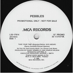 Pebbles Take Your Time USED VINYL 12INCH SINGLE 33 S RPM PROMO