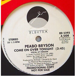 Peabo Bryson Come On Over Tonight USED VINYL 12INCH SINGLE 33 S RPM PROMO