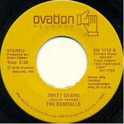 The Kendalls Sweet Desire / Old Fashioned Love USED VINYL 7INCH SINGLE 45 RPM