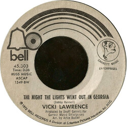 Vicki Lawrence The Night The Lights Went Out In Georgia USED VINYL 7INCH 45 RPM SINGLE STYRENE