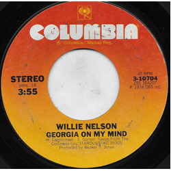 Willie Nelson Georgia On My Mind / On The Sunny Side Of The Street USED VINYL 7INCH 45 RPM STYRENE