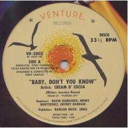 Creme D'Cocoa Baby, Don't You Know USED VINYL 12INCH 33 S RPM