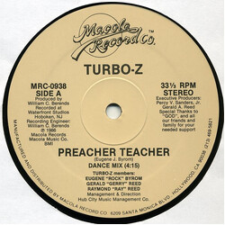Turbo-Z Preacher Teacher USED VINYL 12INCH 33 S RPM