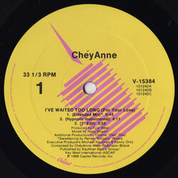 ChéyAnne I've Waited Too Long (For Your Love) USED VINYL 12INCH 33 S RPM