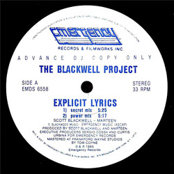 The Blackwell Project Explicit Lyrics USED VINYL 12INCH 33 S RPM ADVANCE PROMO STEREO