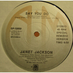 Janet Jackson Say You Do USED VINYL 12INCH 45 RPM