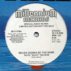 Ruth Waters Never Gonna Be The Same USED VINYL 12INCH 33 S RPM LIMITED EDITION PROMO STEREO