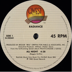 Radiance (4) All Night USED VINYL 12INCH 45 RPM MAXI-SINGLE