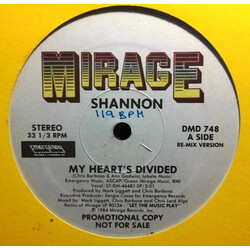 Shannon My Heart's Divided (Re-Mix Version) USED VINYL 12INCH 33 S RPM MAXI-SINGLE PROMO