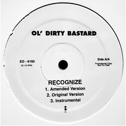 Ol' Dirty Bastard Recognize VINYL 12" USED