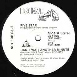 Five Star Can't Wait Another Minute USED VINYL 12INCH 33 S RPM PROMO STEREO