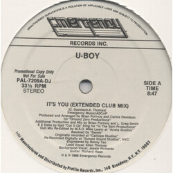 U-Boy (2) It's You USED VINYL 12INCH 33 S RPM PROMO
