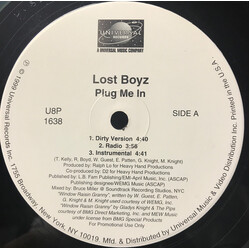 Lost Boyz Plug Me In USED VINYL 12INCH 33 S RPM PROMO
