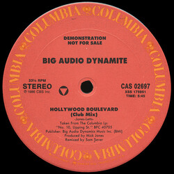 Big Audio Dynamite Hollywood Boulevard USED VINYL 12INCH 33 S RPM PROMO STEREO