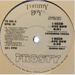 Frosty I Need Llove Now USED VINYL 12INCH 33 S RPM PROMO
