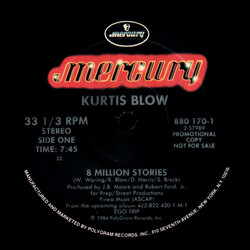 Kurtis Blow 8 Million Stories USED VINYL 12INCH 33 S RPM PROMO