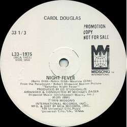 Carol Douglas Night Fever USED VINYL 12INCH PROMO 33 S RPM