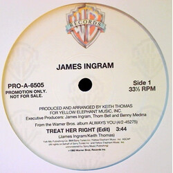 James Ingram Treat Her Right USED VINYL 12INCH 33 S RPM PROMO