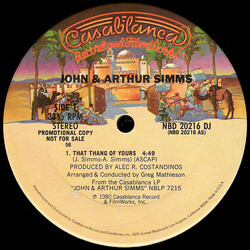 John & Arthur Simms That Thang Of Yours VINYL 12" USED