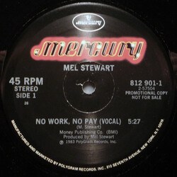 Melvin Stewart No Work, No Pay USED VINYL 12INCH SINGLE PROMO
