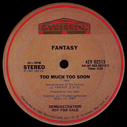 Fantasy (2) Too Much Too Soon USED VINYL 12INCH SINGLE PROMO