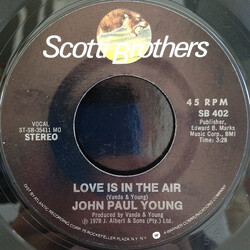 John Paul Young Love Is In The Air USED VINYL 7INCH 45 RPM STYRENE STEREO