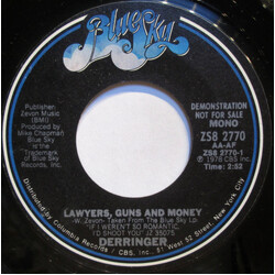 Derringer (2) Lawyers, Guns And Money USED VINYL 7INCH 45 RPM PROMO STEREO MONO