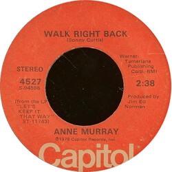 Anne Murray Walk Right Back USED VINYL 7INCH 45 RPM SINGLE STEREO