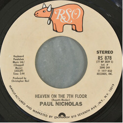 Paul Nicholas Heaven On The 7th Floor USED VINYL 7INCH 45 RPM SINGLE STYRENE STEREO