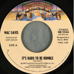 Mac Davis It's Hard To Be Humble USED VINYL 7INCH 45 RPM STYRENE