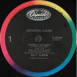 General Caine Where's The Beef? USED VINYL 12INCH 33 S RPM