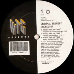 Criminal Element Orchestra House Time, Anytime VINYL 12" USED