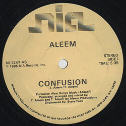 Aleem Confusion USED VINYL 12INCH 33 S RPM