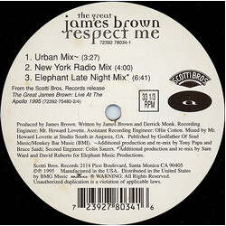 James Brown Respect Me VINYL 12" USED