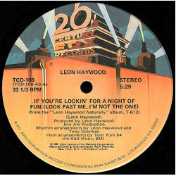 Leon Haywood If You're Lookin' For A Night Of Fun (Look Past Me, I'm Not The One) USED VINYL 12INCH 33 S RPM