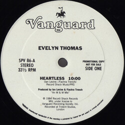 Evelyn Thomas Heartless USED VINYL 12INCH 33 S RPM PROMO