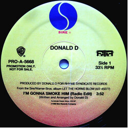 Donald D I'm Gonna Smoke Him USED VINYL 12INCH 33 S RPM PROMO