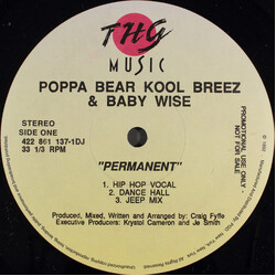 Poppa Bear Kool Breez / Baby Wise Permanent / Alright VINYL 12" USED