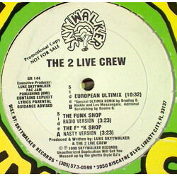 The 2 Live Crew The Funk Shop USED VINYL 12INCH 33 S RPM PROMO