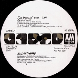 Supertramp I'm Beggin' You USED VINYL 12INCH PROMO