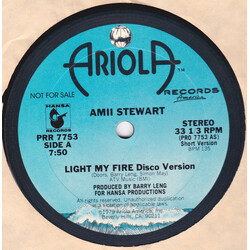 Amii Stewart Light My Fire USED VINYL 12INCH PROMO 33 S RPM