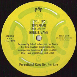 Herbie Mann Superman USED VINYL 12INCH 33 S RPM PROMO STEREO
