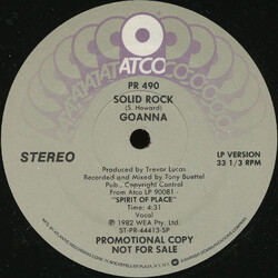 Goanna Solid Rock USED VINYL 12INCH PROMO