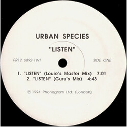 Urban Species Listen USED VINYL 12INCH PROMO